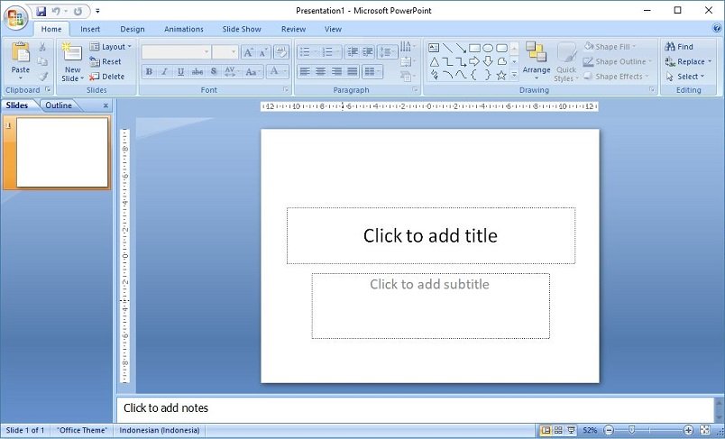 Menambahkan Konten Slide Presentasi Dasar