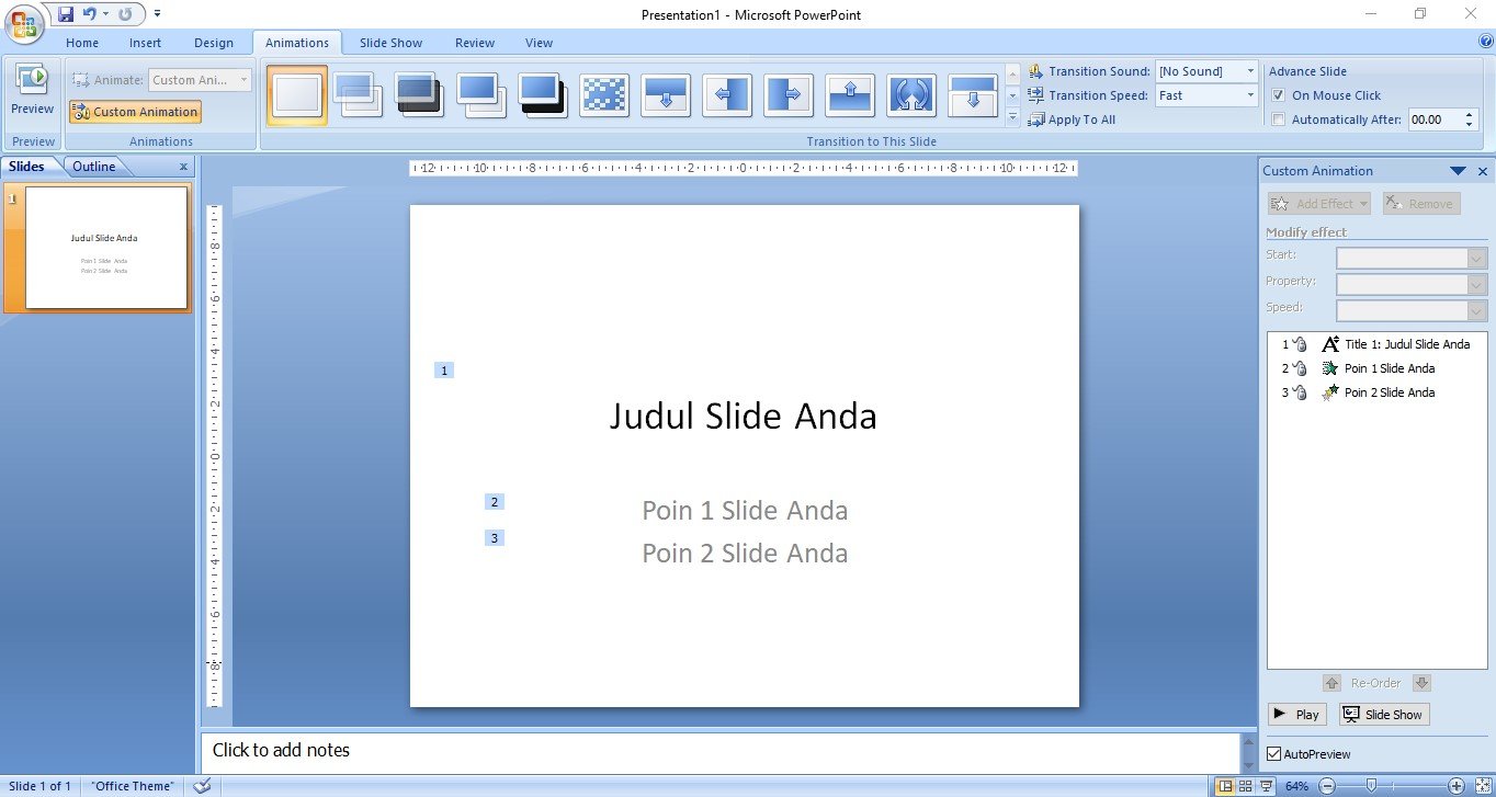 Kustom Animasi Slide Powerpoint