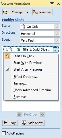 Modify Custom Animation