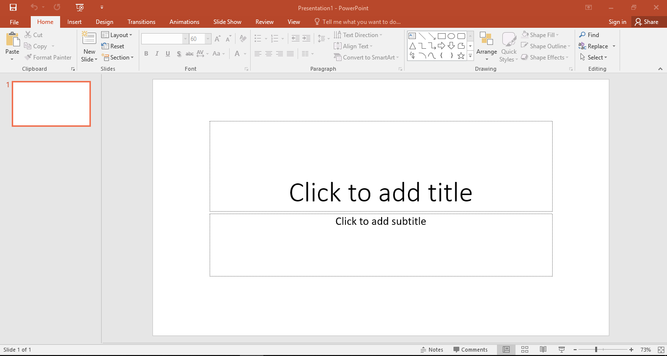 Halaman Awal di Microsoft Powerpoint 2016 - Pointer Presentasi